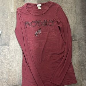 Maroon cowgirl hardware RODEO top